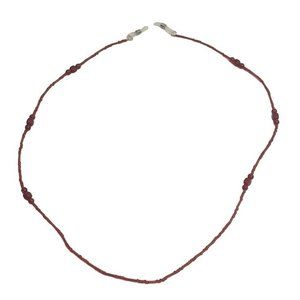 Red Transparent Plastic Bead Necklace Single Strand Rubber Clasps